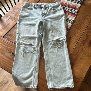 Wrangler Blue Boyfriend Jeans with Distressed Details